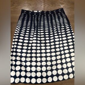 J. Crew Navy and White Polka Dot Skirt
